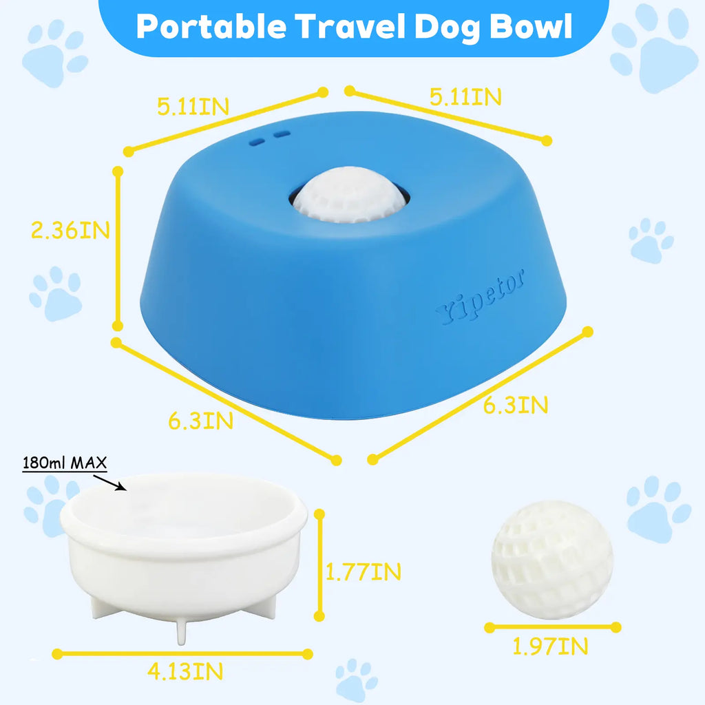 Yipetor Slow Feeder Dog Bowls for Liquid Treat, [Built-In Rolling Ball] No Spill Bone Broth Dog Licking Bowl, Multi-Purpose Puppy Yogurt Feeder Bowl for All Breeds Dietary Supplement/Post-Op Nutrition Feeding,#Summervibes #Petlovers