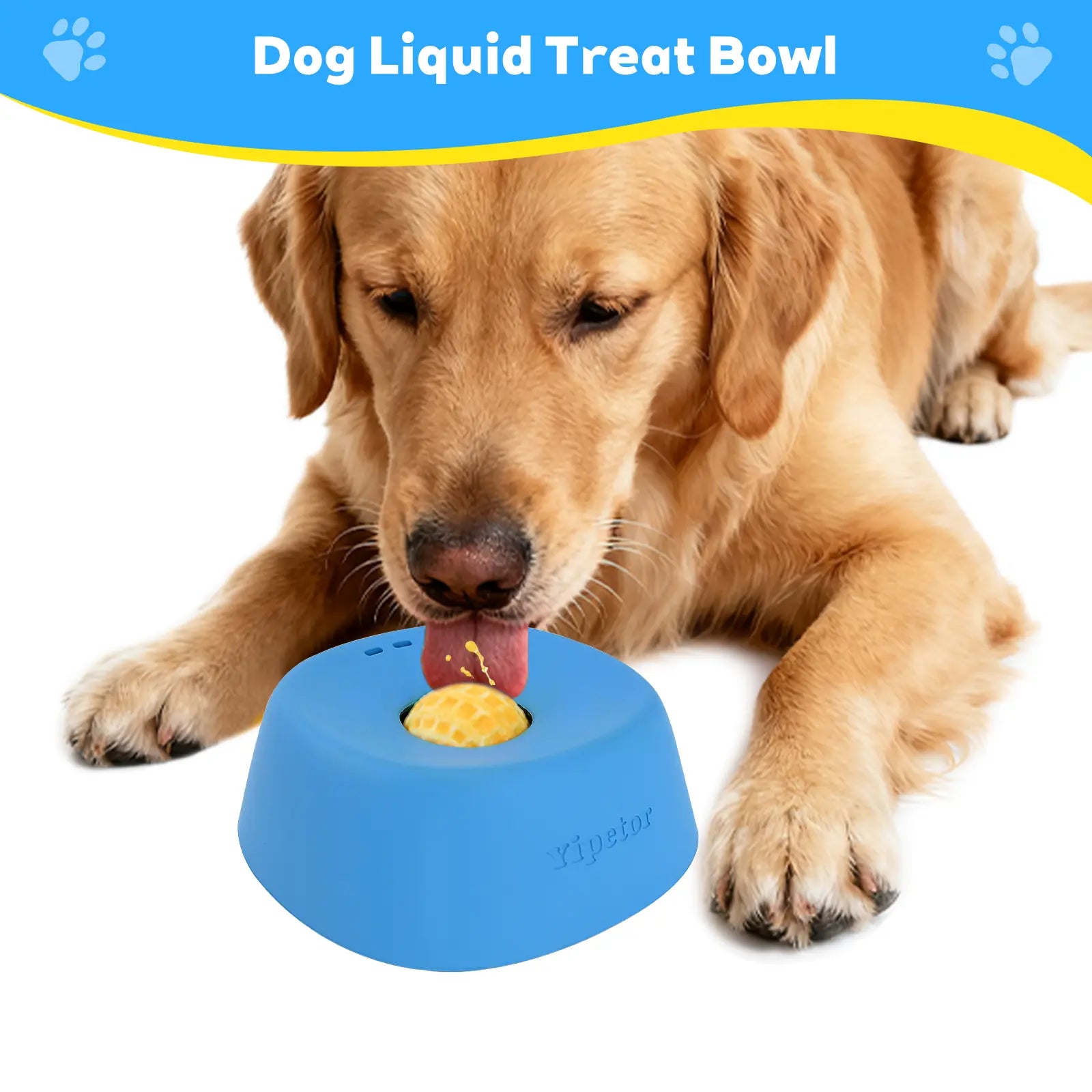 Yipetor Slow Feeder Dog Bowls for Liquid Treat, [Built-In Rolling Ball] No Spill Bone Broth Dog Licking Bowl, Multi-Purpose Puppy Yogurt Feeder Bowl for All Breeds Dietary Supplement/Post-Op Nutrition Feeding,#Summervibes #Petlovers