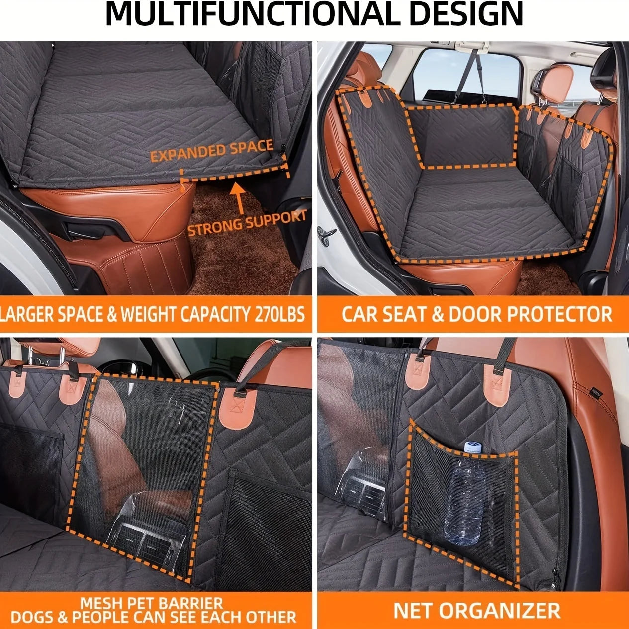 Waterproof Dog Car Seat Cover – Scratchproof & Non-Slip Back Seat Protector