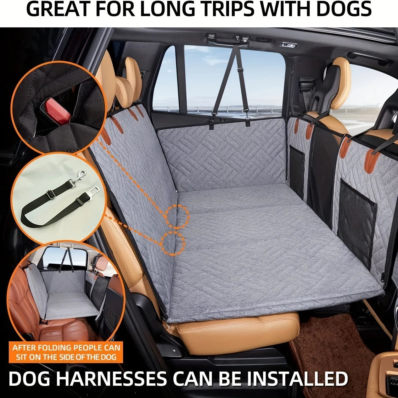 Waterproof Dog Car Seat Cover – Scratchproof & Non-Slip Back Seat Protector
