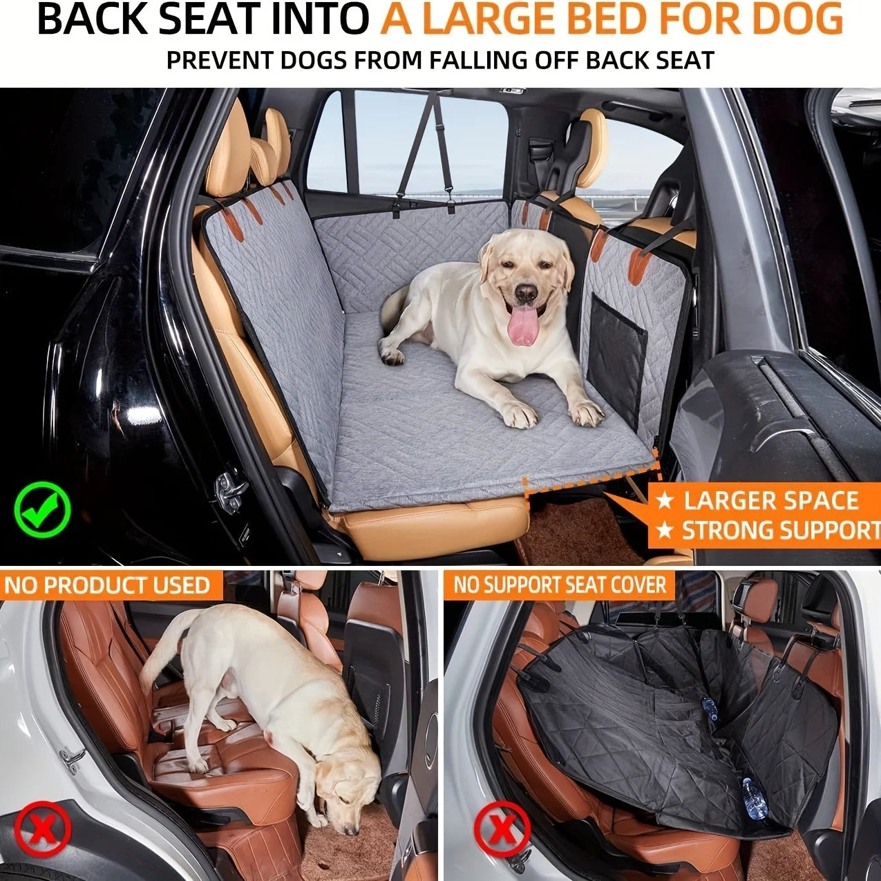 Waterproof Dog Car Seat Cover – Scratchproof & Non-Slip Back Seat Protector